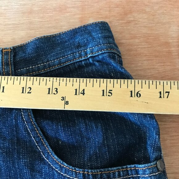 Rocawear Wide Leg Flare Jeans Women 20 Blue High Rise Dark Wash Stretch Skater - Picture 11 of 13